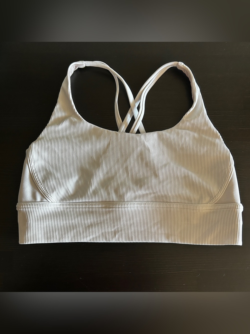 Lululemon Energy Longline Ribbed Bra *Medium Support, B–D Cups - White (Size 14)